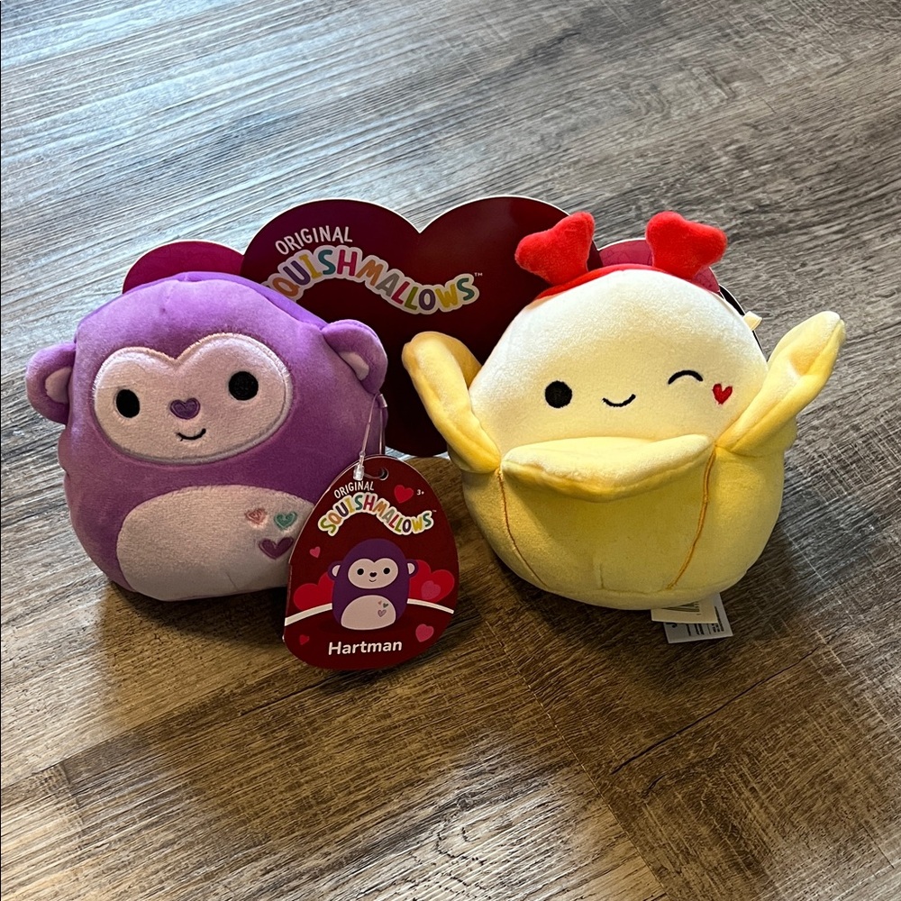 Squishmallows Purple and Yellow Plush Pair